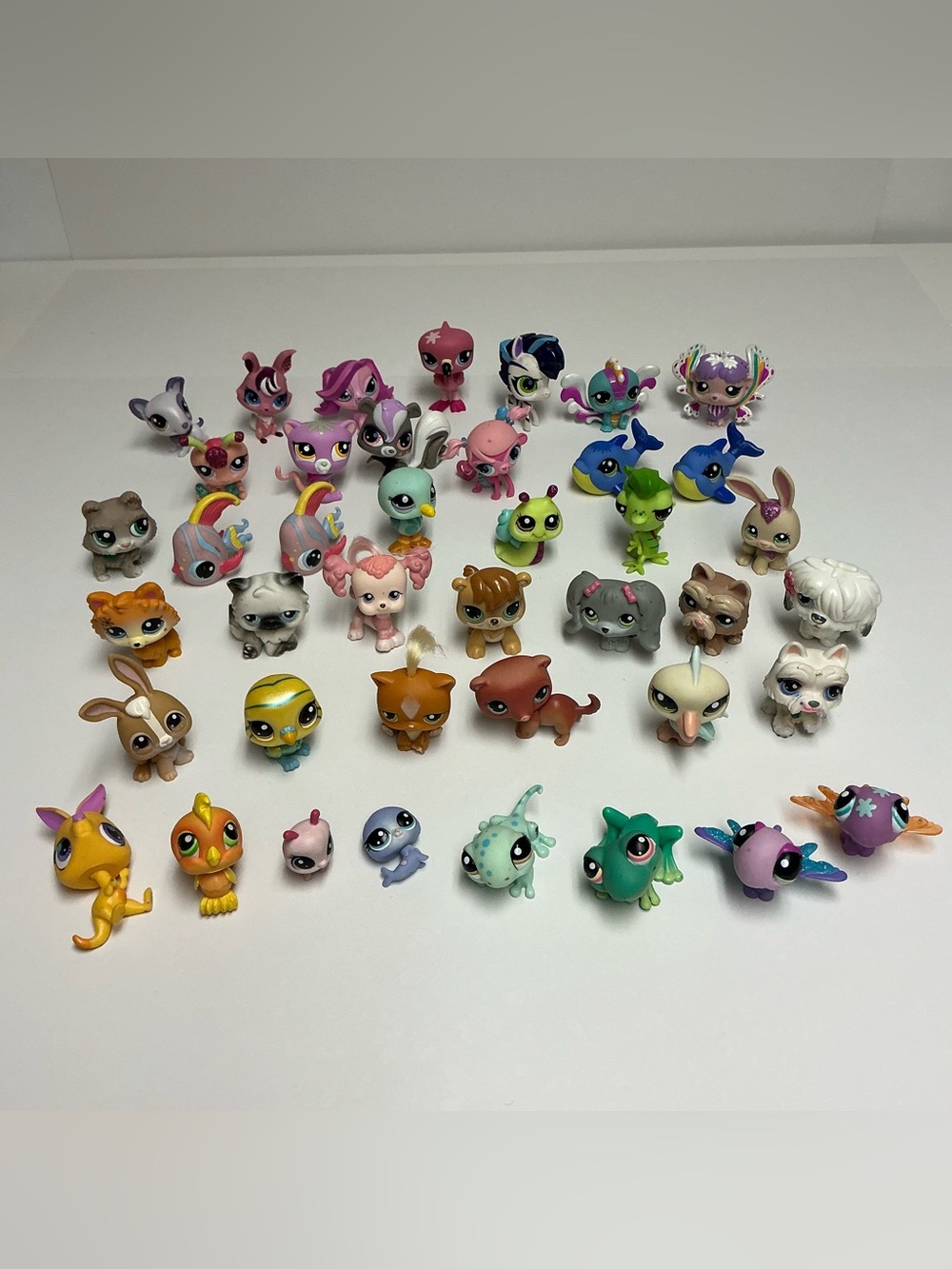 Littlest Pet Shop Lot of 41 Figures- Bunny, Cat, Dog, Snail, Ferret, Fairy READ